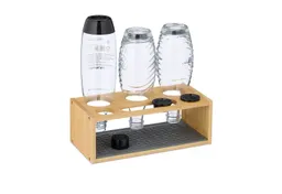 RELAXDAYS RELAXDAYS Geschirrständer 3er Flaschenhalter aus Bambus, Zubehör für Flaschen für Wassersprudler – Produktbild 1 von 1
