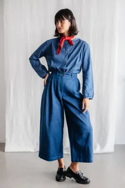 Jyoti - Fair Works Jyoti - Fair Works Damen vegan Culotte Awasi Denim Blau – Produktbild 1 von 1