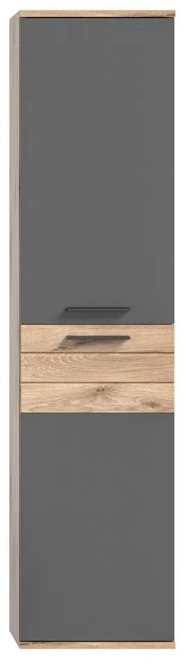 xonox.home Hochschrank Nox Oak Nachbildung Basalt Grau Melamin 37x152x24 cm, Braun, – Produktbild 3 von 5