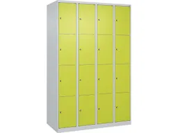 C+P C+P Schließfachschrank Classic PLUS, 16 Fächer, 1850x1200x500mm, Lichtgrau/Clowngrün – Produktbild 1 von 1
