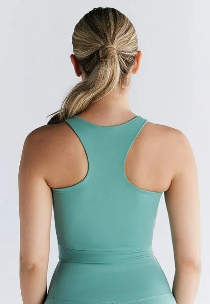 True North True North Damen Crop Top aus Bio-Baumwolle Bauchfreies Yogatops T1220, Melachite green, – Produktbild 3 von 4