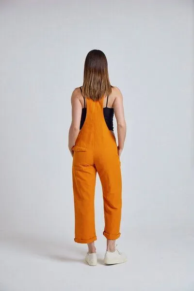 Flax and Loom Flax and Loom Leinen Latzhose Mary Lou, Sun orange, – Produktbild 4 von 6