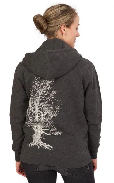 Life-Tree Life-Tree Organic Fairwear Zipper Unisex Pine Tree, Grau, – Produktbild 4 von 4