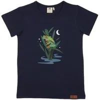 Walkiddy Kinder T-Shirt GOTS zertifiziert Bio-Baumwolle Dunkelblau Froschmotiv Kurzarm – Walkiddy – Produktbild 1 von 1
