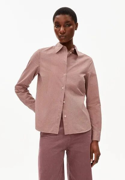 ARMEDANGELS ARMEDANGELS LOUILAA STRIPED Damen Bluse aus Bio-Baumwolle, Light berry-ice grape, – Produktbild 1 von 4