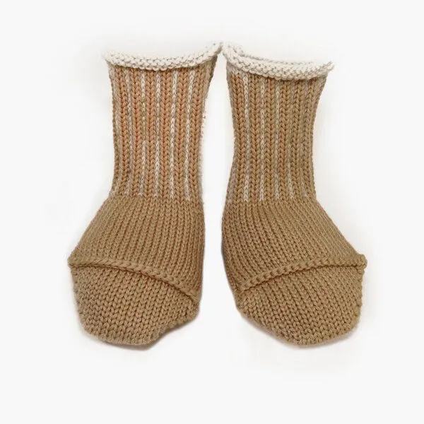 vincente vincente Babysocken mit weißem Bund, Karamel, – Produktbild 1 von 3