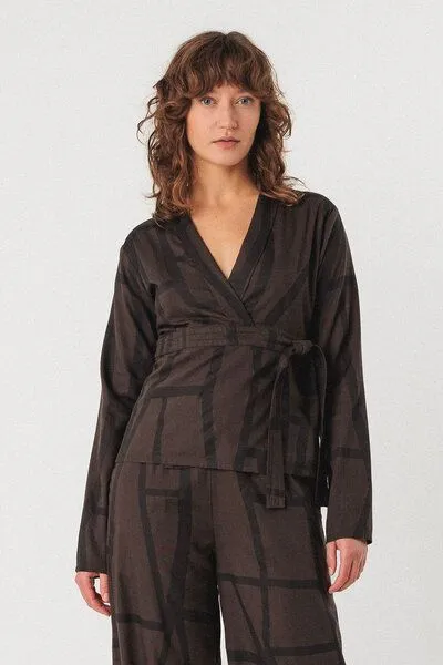 SKFK SKFK Wickelbluse Deiane - Kintsugi Brown – Produktbild 2 von 4