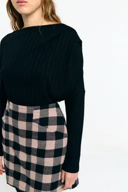 SUITE13LAB SUITE13LAB Damen vegan Rock Faro Check Schwarz Und Ecru – Produktbild 1 von 1