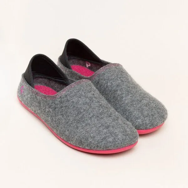 Gottstein Gottstein Filzhausschuh Wool Slip-On aus 100% Schurwolle - für Damen & Herren - Rutschfeste Gummisohle, Dunkel-grau, – Produktbild 1 von 4
