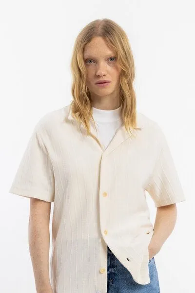 Rotholz Rotholz Strick Bowling Shirt Bio Baumwolle - Creme – Produktbild 2 von 4