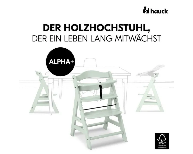 Hauck Hauck Hochstuhl Alpha+, Grün, – Produktbild 7 von 8