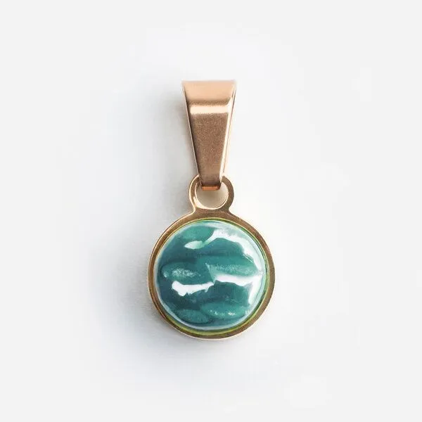 ALEXASCHA ALEXASCHA Kettenanhänger aus Glas | Mix & Match Charms, Malachitgrün, – Produktbild 1 von 4
