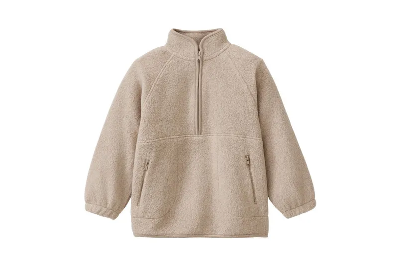 People Wear Organic People Wear Organic Fleecepullover beige mélange GOTS zertifiziert, Braun, – Produktbild 1 von 2