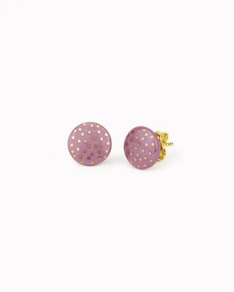 lille mus lille mus Porzellan-Ohrstecker KONFETTI, Mauve, – Produktbild 1 von 2
