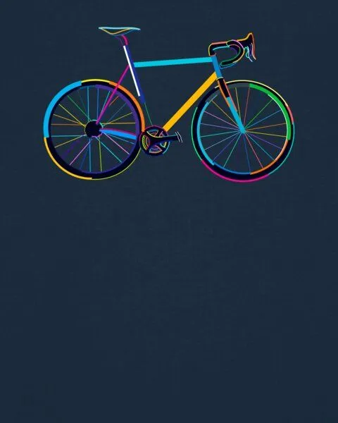watapparel watapparel T-Shirt Fahrrad by night, French navy, – Produktbild 3 von 3