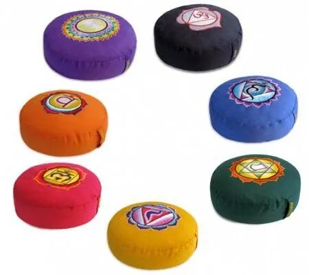 Just Be Just Be Chakra Meditations- und Yogakissen, rund, Grün, – Produktbild 2 von 3