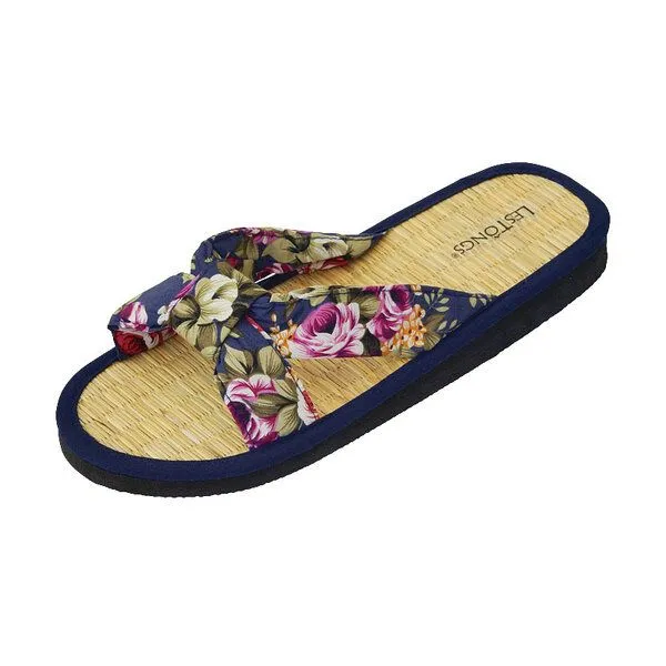 Les Tôngs Les Tôngs Juncus-K Flower Zimtlatschen vegane Zimtsohle Flip Flops, Dunkelblau, – Produktbild 2 von 4