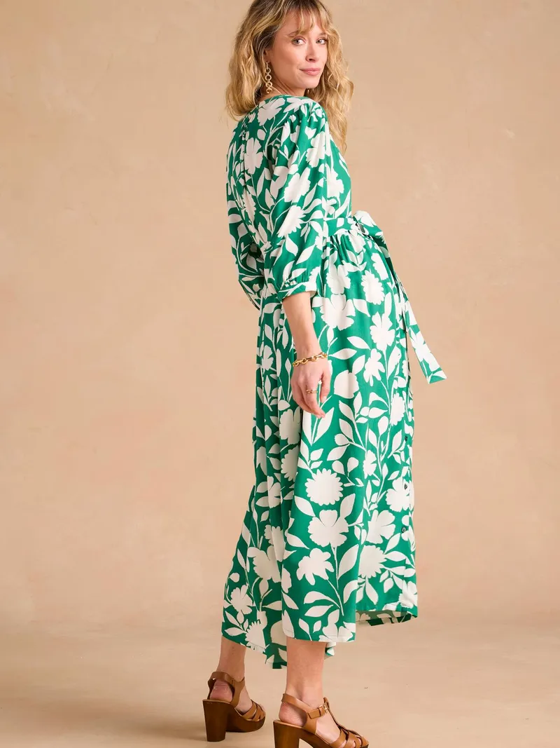 Envie De Fraise Maxikleid mit Blumen für Schwangerschaft und Stillzeit ENVIE DE FRAISE, Grün, – Produktbild 4 von 4