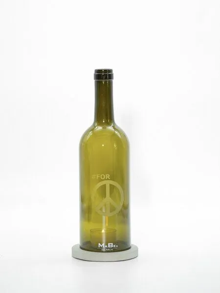 MaBe MaBe WINDLICHT #FOR PEACE mit grauem Untersetzer, Oliv, – Produktbild 4 von 4