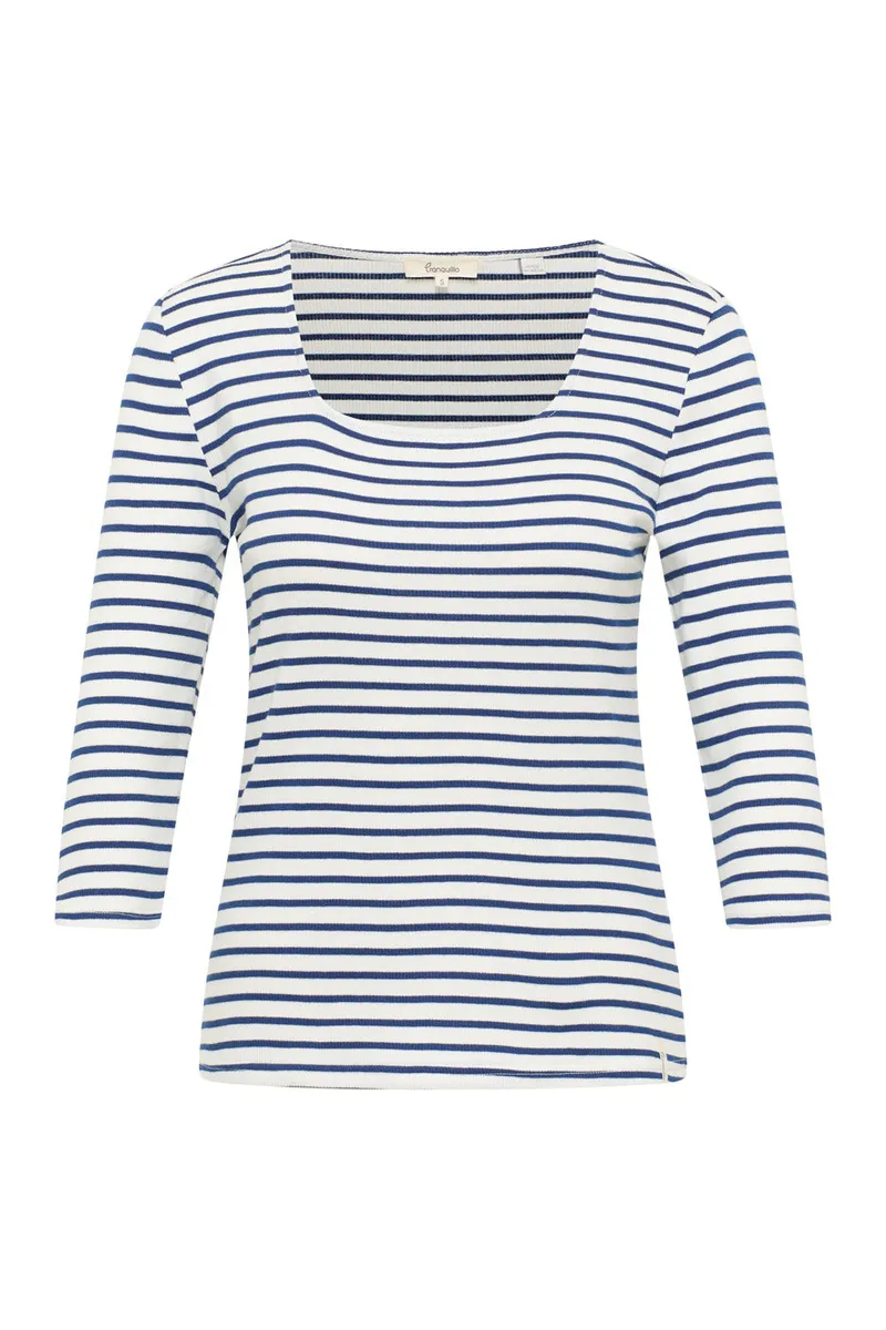 Tranquillo Jerseyshirt Loolly aus Tencel™ - stripes navy / L – Produktbild 1 von 2