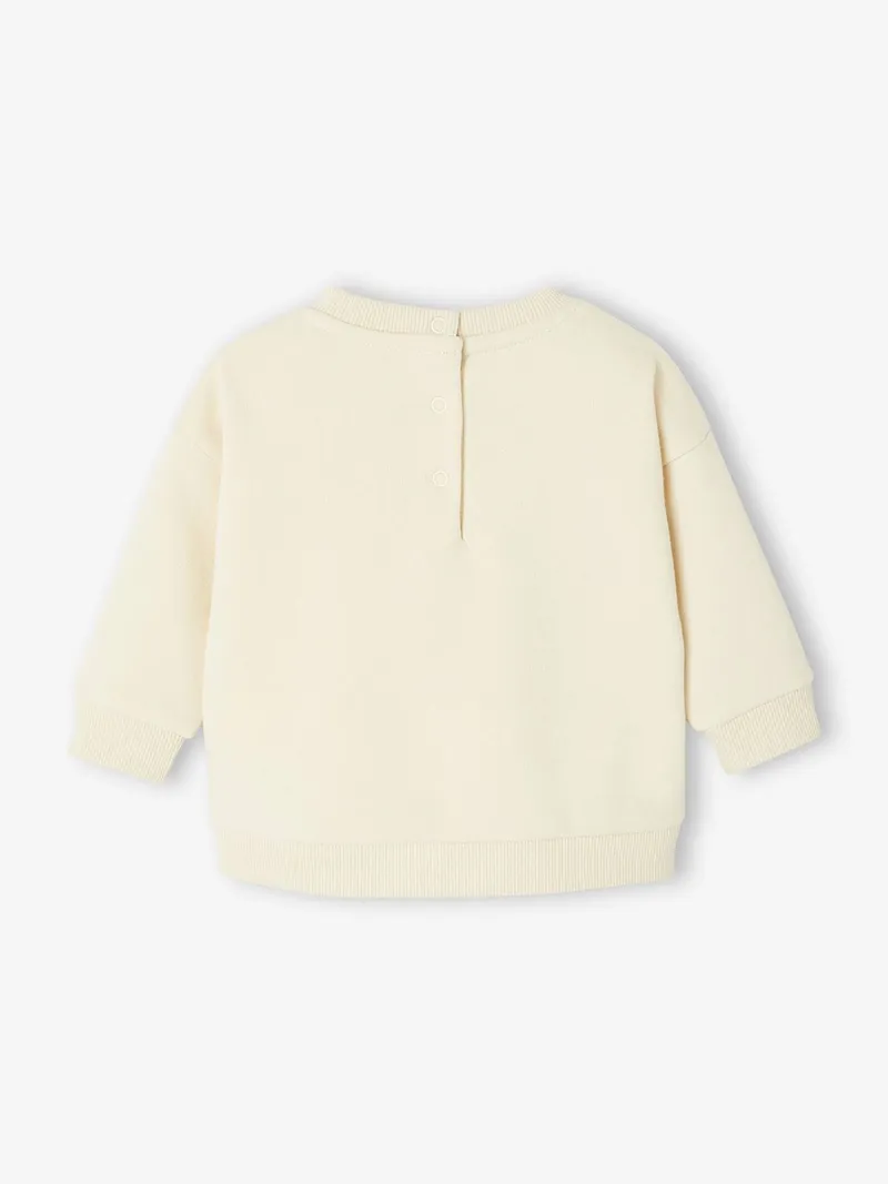 Vertbaudet Baby Sweatshirt mit Motiv vorn BASIC vanille, Vanille, – Produktbild 4 von 4
