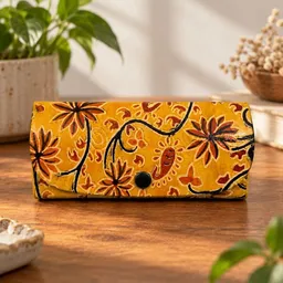 Janselo Sunflower Bloom Design Leder-Brillenetui – Produktbild 1 von 1