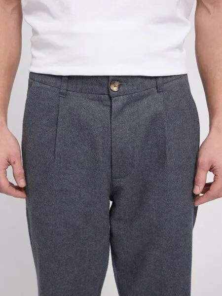 Mazine Mazine Herren Flannel Hose im Tapered-Style aus 100% Bio-Baumwolle, Anthrazite mel., – Produktbild 3 von 3