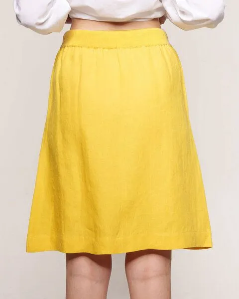 Alma & Lovis Alma & Lovis Sportiver Rock aus reinem Leinen | Linen Skirt, Sun (gelb), – Produktbild 4 von 4
