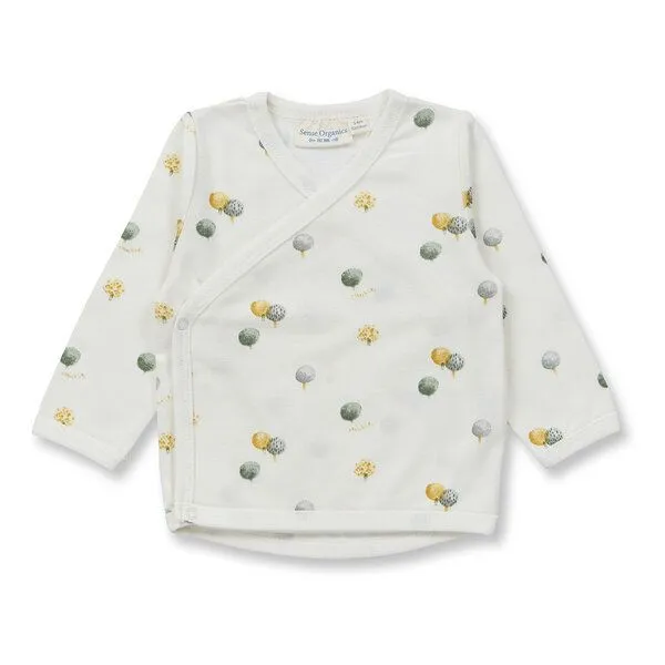 Sense Organics sense-organics Baby Wickelshirt, Modell VICTORIA, Weiß mit bäumen, – Produktbild 1 von 4