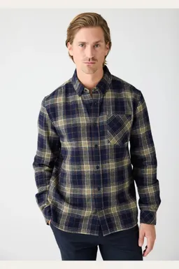 KnowledgeCotton Apparel KnowledgeCotton Apparel Herren vegan Hemd Flanell Dune Regular Karo Blau – Produktbild 1 von 1