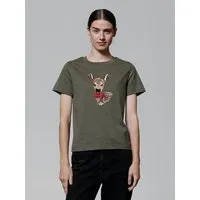 watapparel watapparel T-Shirt Frauen Rehkitz, Khaki, – Produktbild 1 von 1