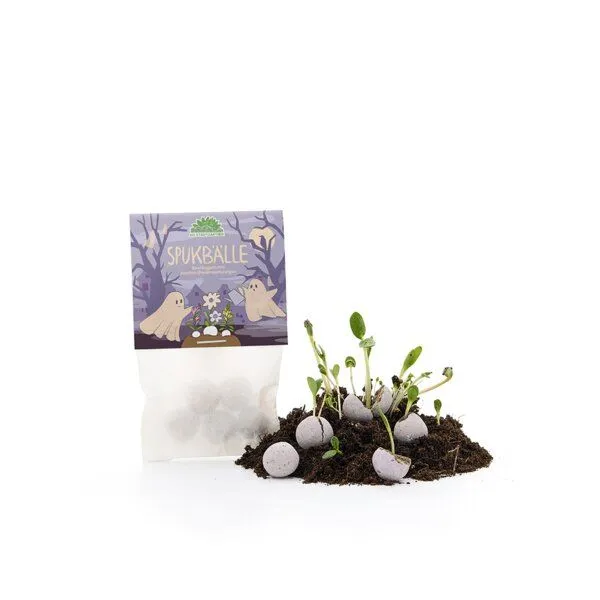 Die Stadtgärtner Die Stadtgärtner 5 Blumenmurmeln im Tütchen "Spukbälle" - Geschenk & Giveaway für Halloween – Produktbild 1 von 4