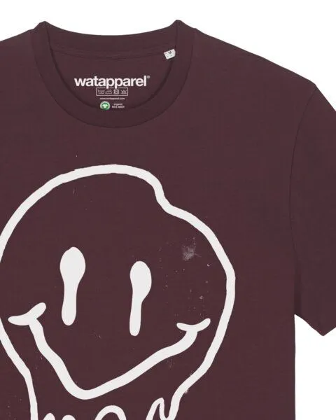 watapparel watapparel T-Shirt Unisex Smiley, Red brown, – Produktbild 3 von 4