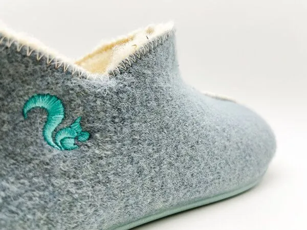 thies Die Slipper Booties "thies ®" aus weichem Wollfilz, fair produziert, Mint (minze), – Produktbild 4 von 4
