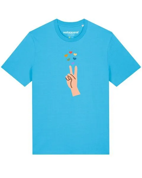 watapparel watapparel T-Shirt Unisex Spread Love, Aqua blue, – Produktbild 1 von 3