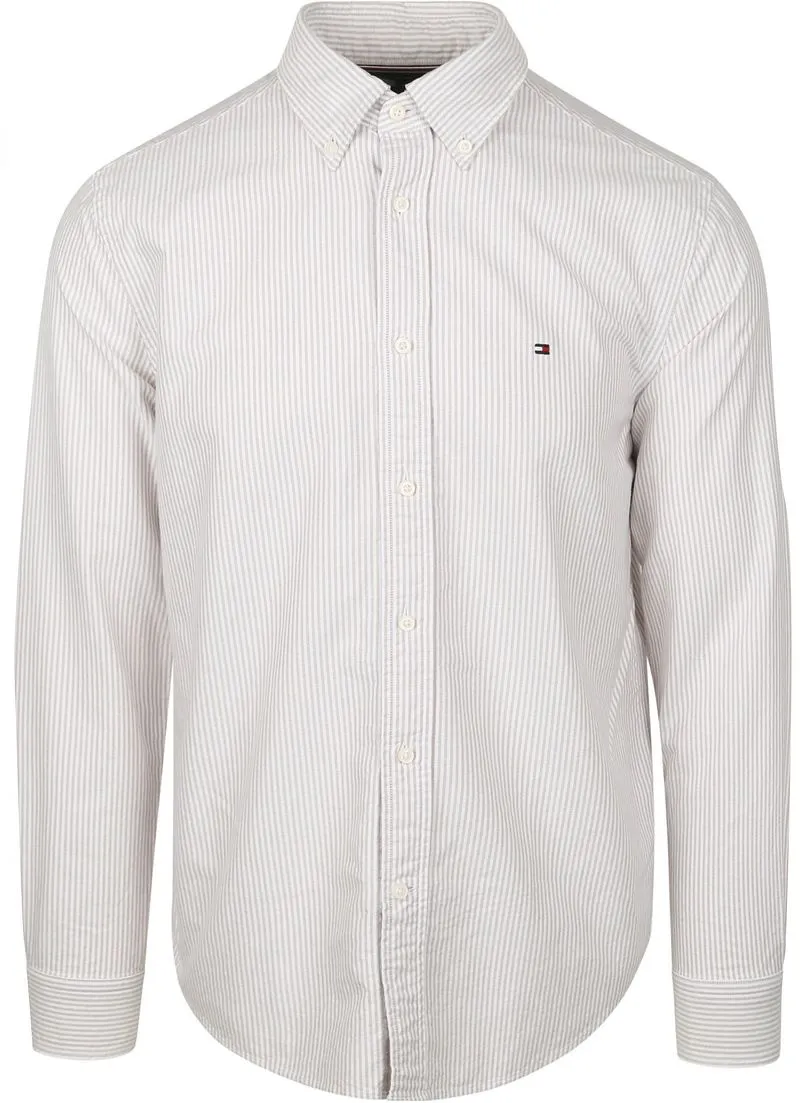 Tommy Hilfiger Tommy Hilfiger Oxford Hemd Gestreift Beige - Größe XXL, Beige, – Produktbild 1 von 5