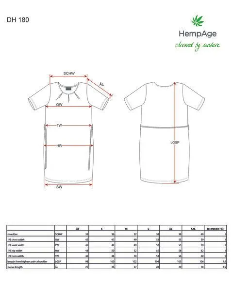 HempAge HempAge Knielanges Kleid mit Druck Hanf/Biobaumwolle, Curry (gelb), – Produktbild 3 von 4