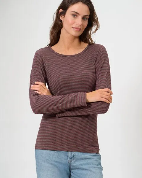 HempAge HempAge Gestreiftes Langarm Shirt Hanf/Biobaumwolle, Moss (grün), – Produktbild 1 von 4