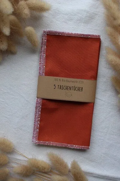 mango.bananen mango.bananen Taschentücher aus Biobaumwolle, Aprikosen-rot, – Produktbild 1 von 6