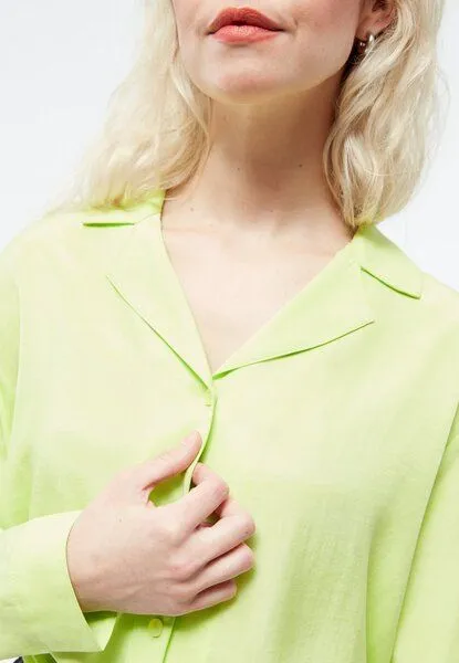 Givn Berlin Givn Berlin Bluse GBZORA aus TENCEL mit Reverskragen, Lime green (tencel), – Produktbild 3 von 4