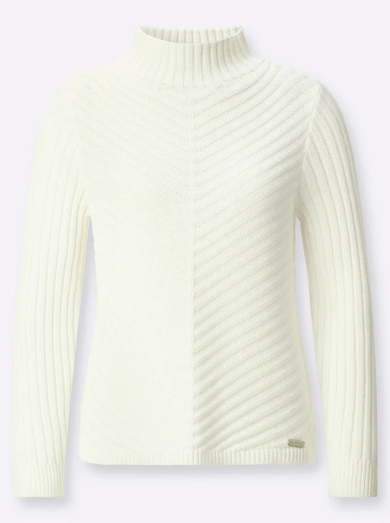 Witt Witt Stehkragenpullover ecru, Ecru, – Produktbild 1 von 2