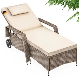 Casaria® Casaria® Polyrattan Gartenliege 193x90x43cm – Produktbild 1 von 1