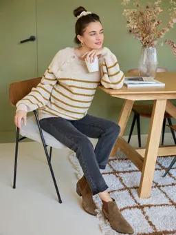 Vertbaudet Umstands-Pullover im Matrosenlook mit Stillöffnung an der Schulter – Produktbild 1 von 1