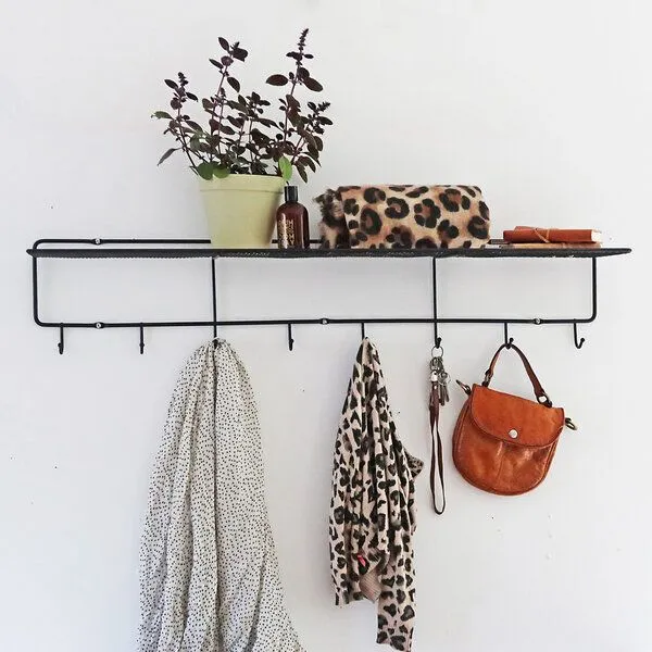 Puhlmann Puhlmann Wandgarderobe Schwarz, Schwarz, – Produktbild 3 von 8