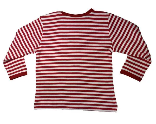 Pat und Patty Pat und Patty Gestreiftes Kinder Langarmshirt aus Bio-Baumwolle „Ziege“ rot/weiss ,ZIG-8 – Produktbild 4 von 4