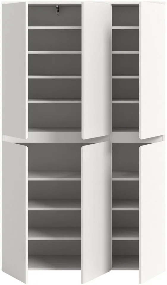 xonox.home Mehrzweckschrank in weiß inkl. Kleiderstange und Einlegeböden B/H/T: 105 x 175 x 37 cm, Weiß, – Produktbild 4 von 5