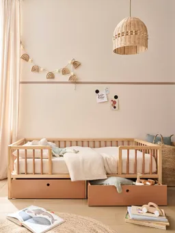 Vertbaudet Kinderbett TRAUMZEIT mit 2 Schubladen und Fallschutz 70x140 cm zimt – Produktbild 1 von 1