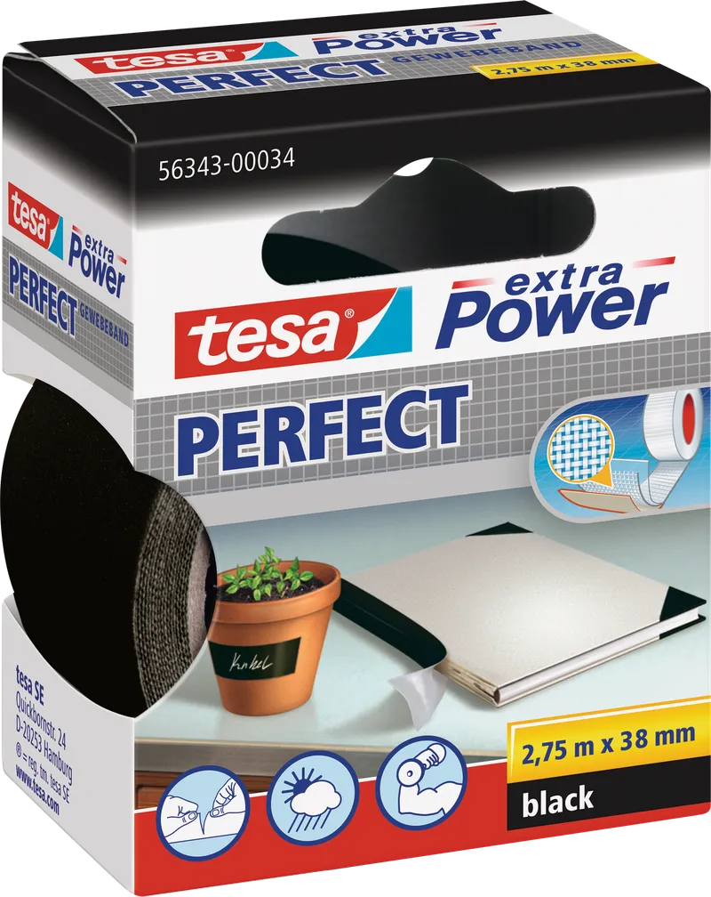 Tesa Tesa Gewebeband 2,75m x 38mm schwarz – Produktbild 5 von 5