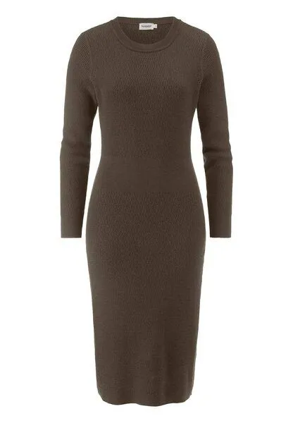 hessnatur hessnatur Strick Kleid Regular aus Bio-Baumwolle mit Bio-Merinowolle, Vintage oliv, – Produktbild 3 von 4