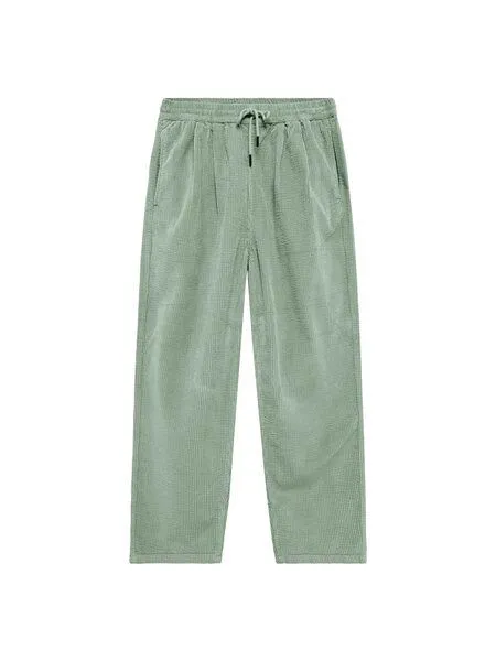 KnowledgeCotton Apparel KnowledgeCotton Apparel Cord Hose HAZY mit Kordelzug - Relaxed Fit - aus Bio-Baumwolle, Grün-lily-pad, – Produktbild 1 von 3